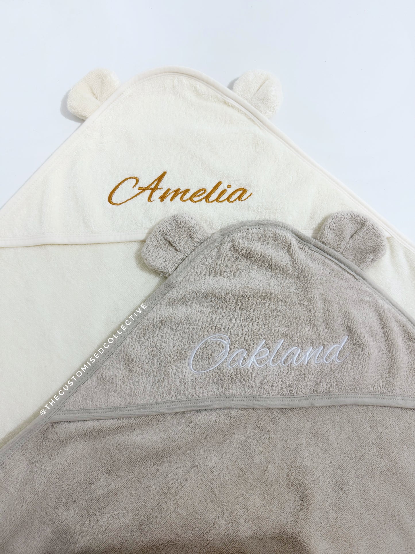 Embroidered Baby Blanket and Hooded Towel Gift Set - Thecustomisedcollective