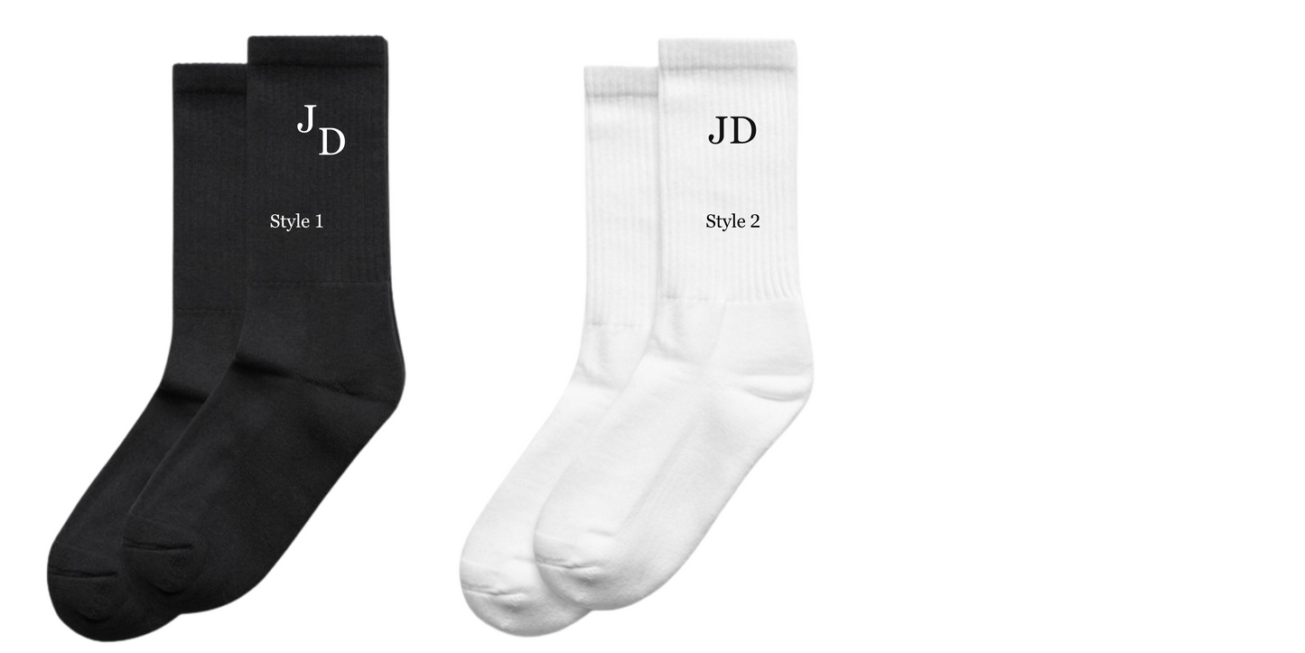 Personalised socks with initial embroidery - Thecustomisedcollective