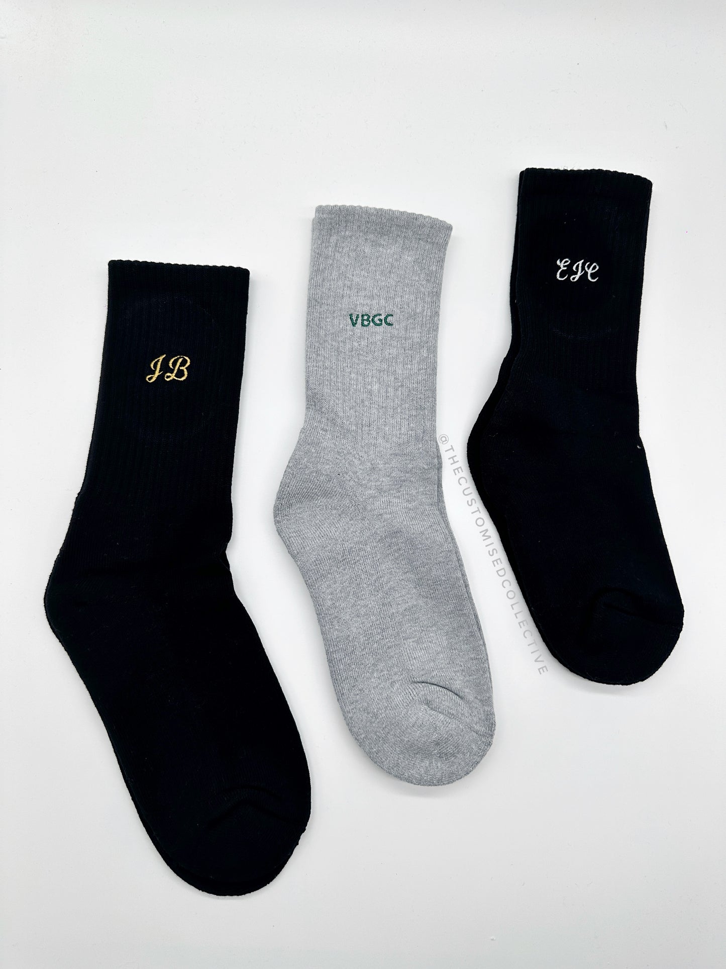Personalised socks with initial embroidery - Thecustomisedcollective