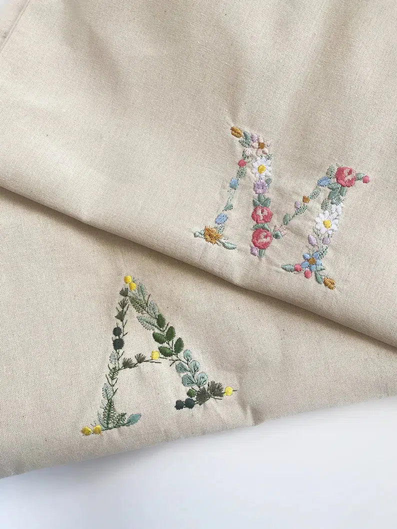 Custom - Initial Tote Bags - Floral - Thecustomisedcollective