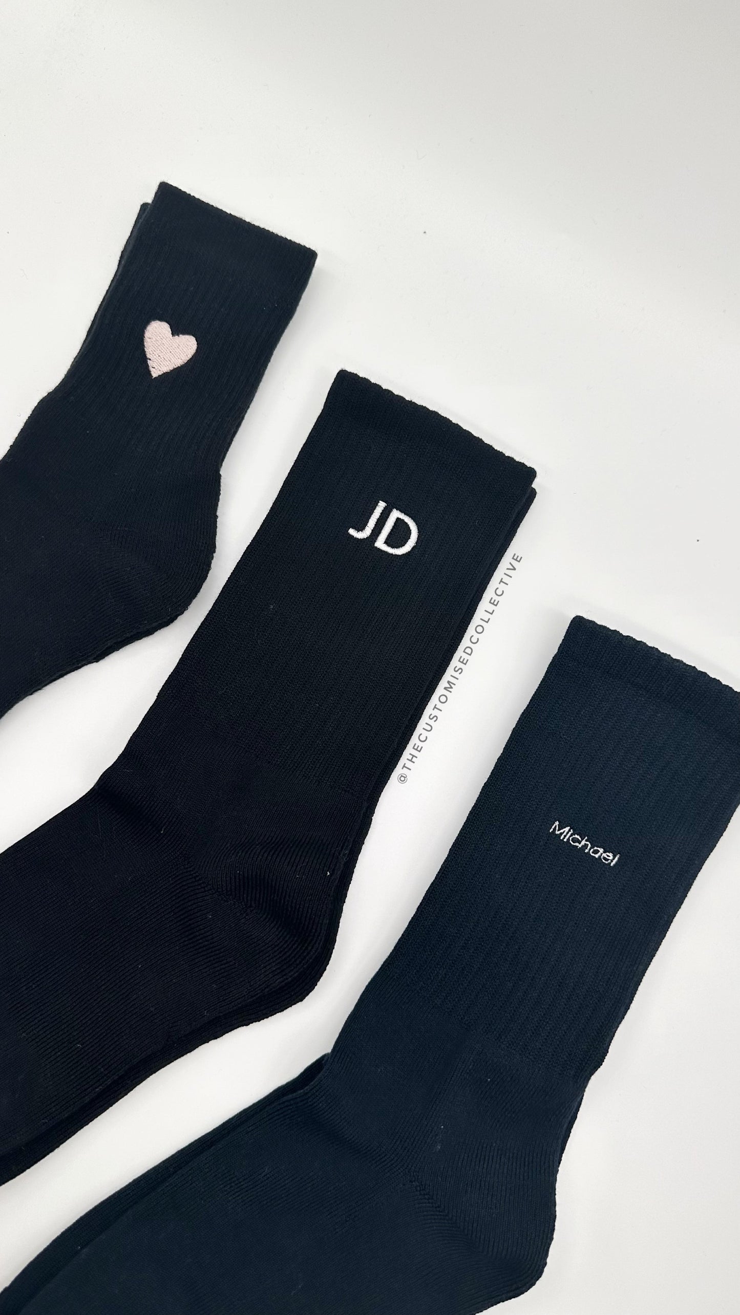 Personalised socks with initial embroidery - Thecustomisedcollective
