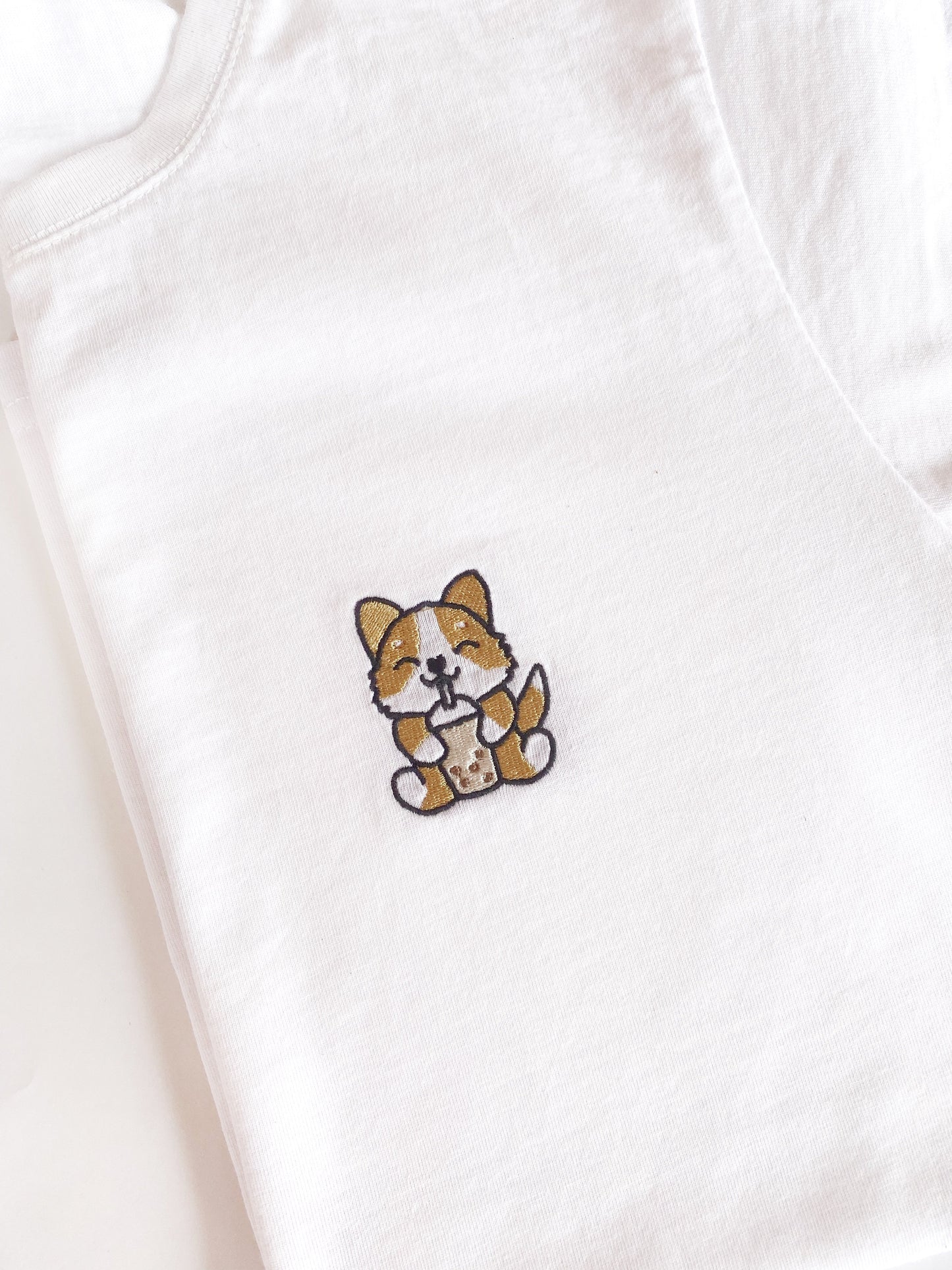 Corgi Bubble Tea-Clothing-Thecustomisedcollective-T-Shirt-XS-Black-Thecustomisedcollective