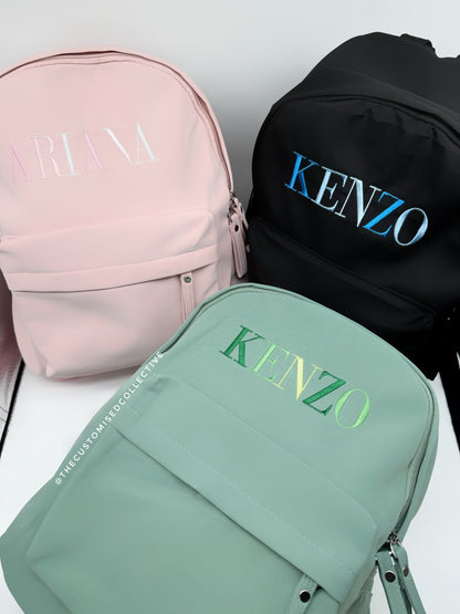 Embroidered backpack