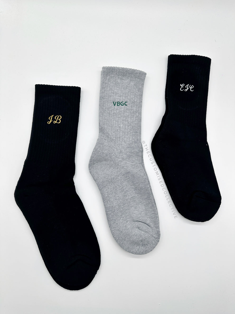 Personalised socks with initial embroidery – Thecustomisedcollective