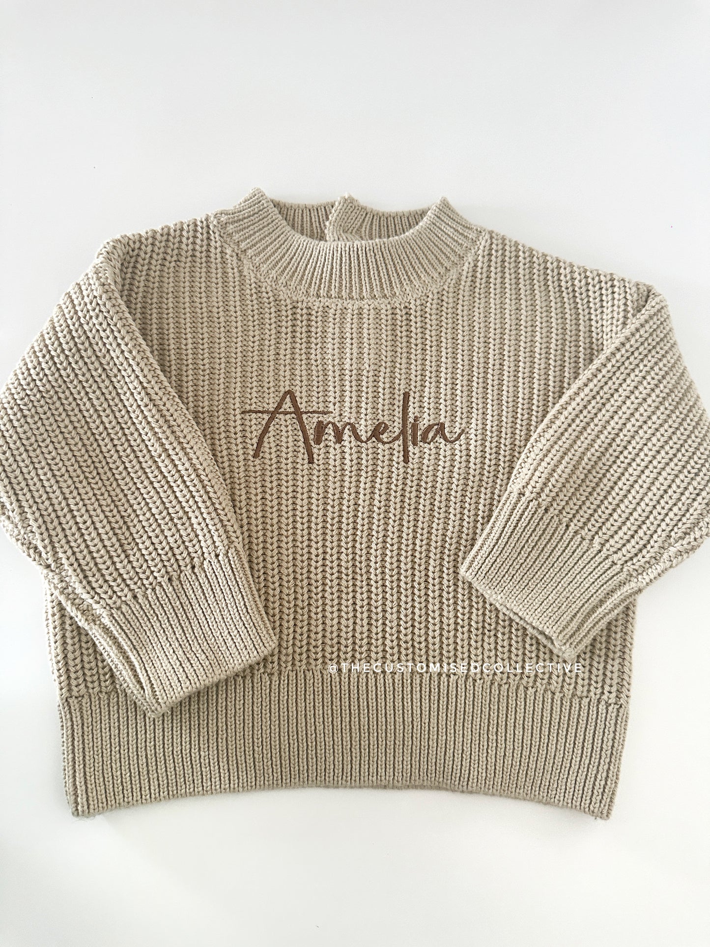 Personalised Baby Knit Jumper - NAME EMBROIDERY - Thecustomisedcollective