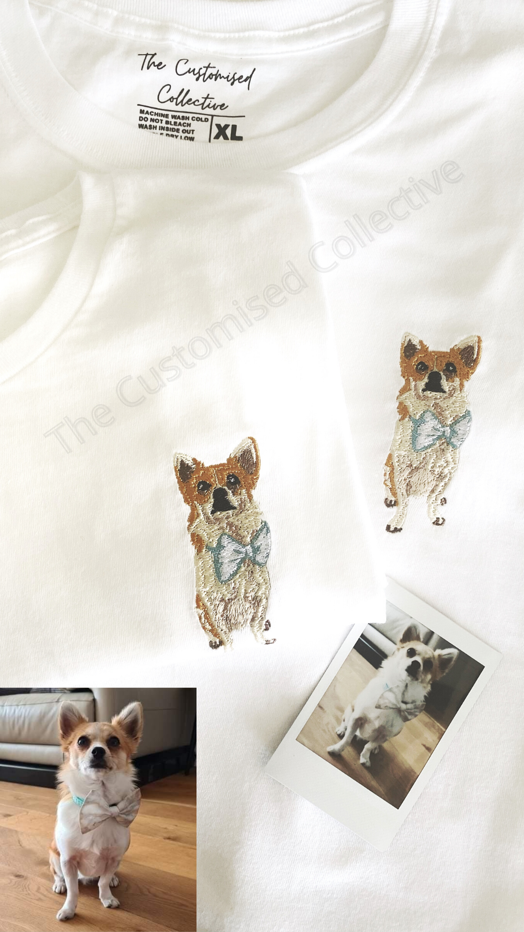 Custom Pet Portrait embroidery Realistic pet portraits Shirts